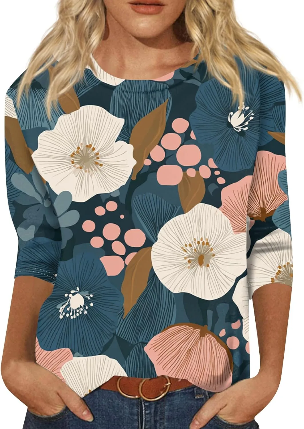 Женский топ с рукавом 3/4, принт пэчворк floral EOPUING
Женский топ с рукавом 3/4, принт пэчворк floral EOPUING