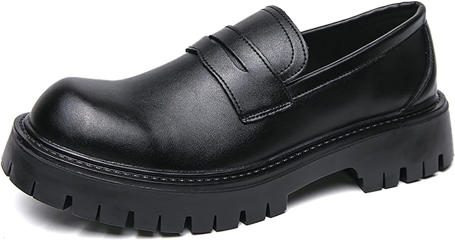Мужские лакированные лоферы-платформы Классические удобные круглые носки, противоскользящая подошва, надевающаяся плотная каблук, пенни-лоферы, повседневная деловая рабочая туфли Loveheynew, черный
Мужские лакированные лоферы-платформы Классические удобные круглые носки, противоскользящая подошва, надевающаяся плотная каблук, пенни-лоферы, повседневная деловая рабочая туфли Loveheynew, черный