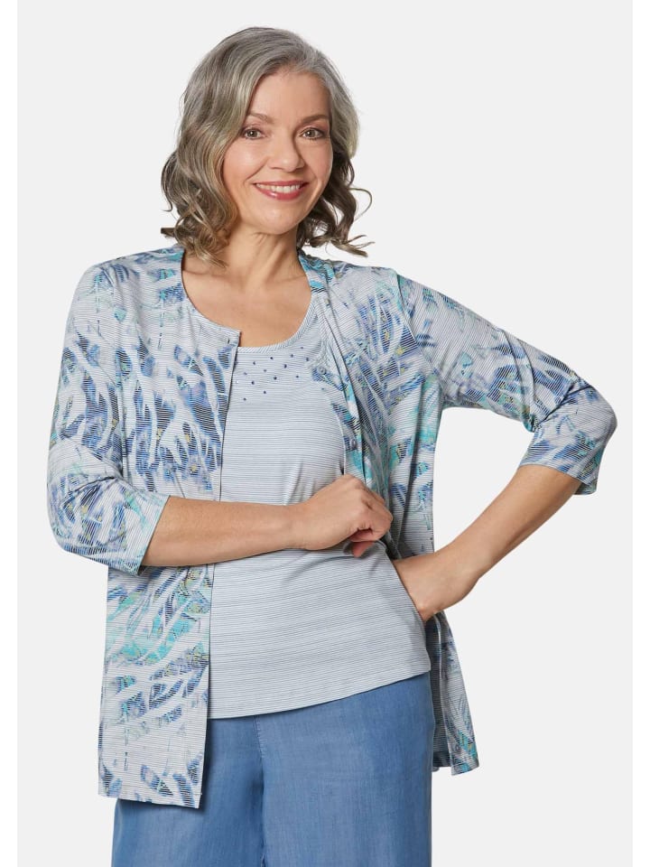 GOLDNER Комплект из рубашки, лонгслива и топа с принтом, синего/натурального/узорчатого цвета
GOLDNER Комплект из рубашки, лонгслива и топа с принтом, синего/натурального/узорчатого цвета