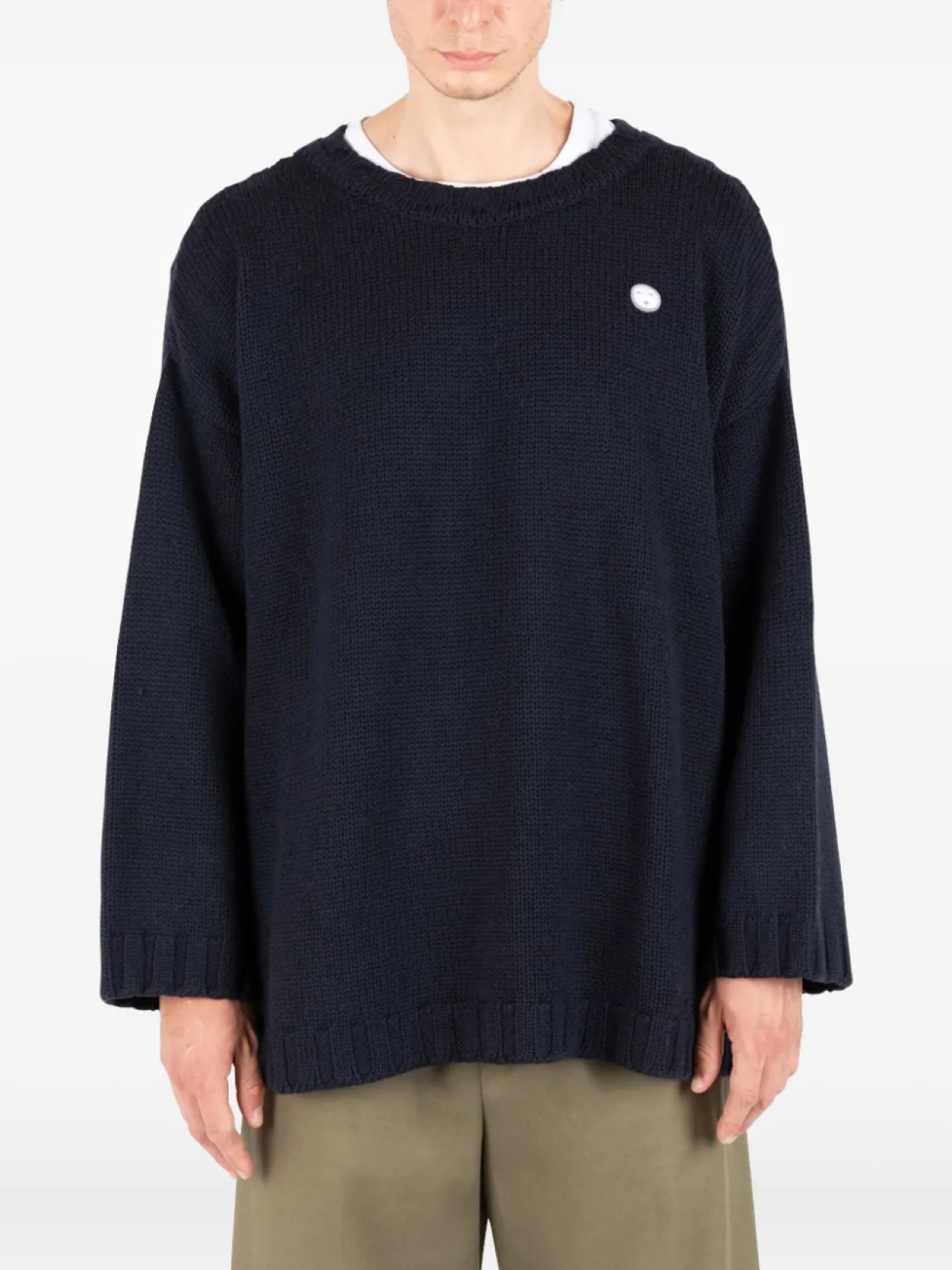 Свитер с широкими рукавами и нашивкой-логотипом Société Anonyme, синий
Свитер с широкими рукавами и нашивкой-логотипом Société Anonyme, синий