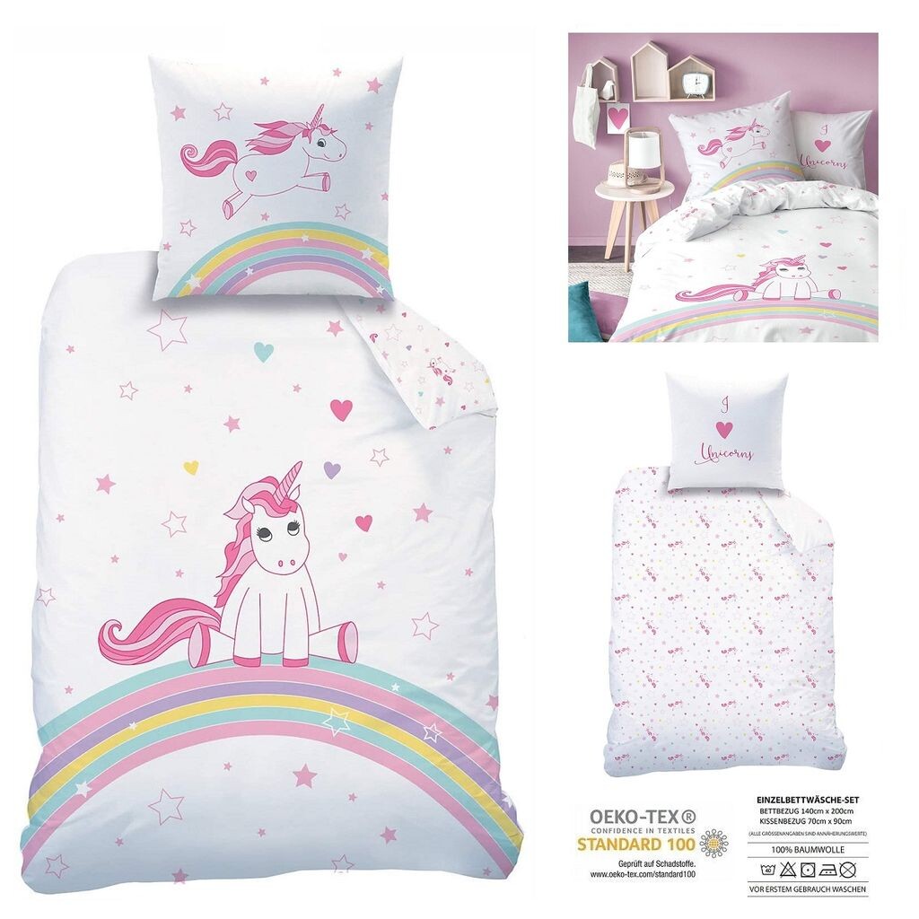 Двусторонний комплект постельного белья Unicorn Rainbow 135x200 80x80 см, детское постельное белье Linon для девочек Unicorn Rainbow, белый CTI
Двусторонний комплект постельного белья Unicorn Rainbow 135x200 80x80 см, детское постельное белье Linon для девочек Unicorn Rainbow, белый CTI