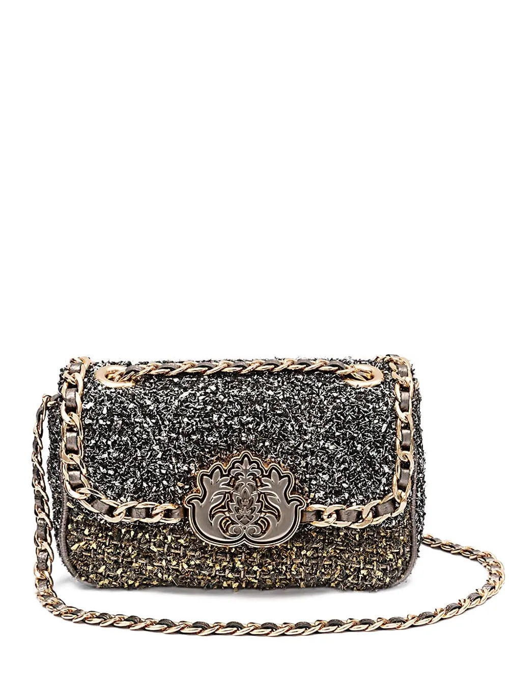 Твидовая сумка на плечо с цепочкой Isla, черный
Твидовая сумка на плечо с цепочкой Isla, черный