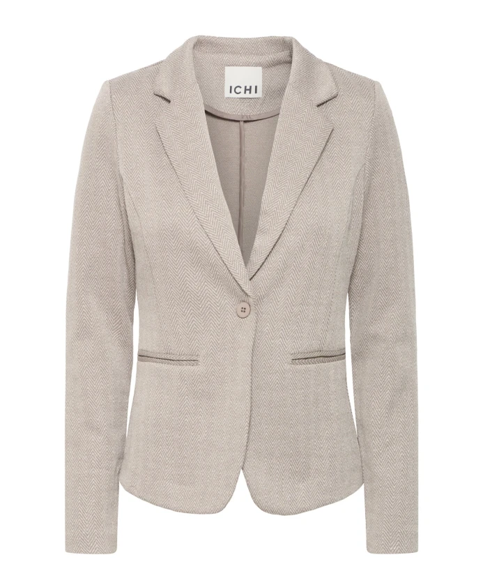 Пиджак из жаккарда в елочку Ichi, бежевый
Пиджак из жаккарда в елочку Ichi, бежевый