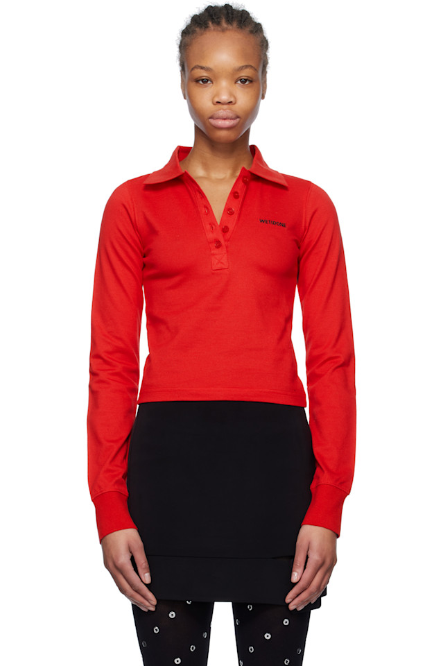 Хлопковая поло с логотипом We11Done, красный
Хлопковая поло с логотипом We11Done, красный