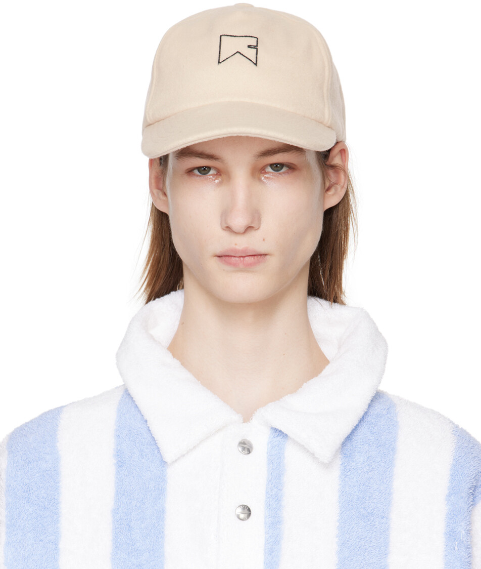Бежевая кепка с логотипом из кашемира и шевроном Rhude
Бежевая кепка с логотипом из кашемира и шевроном Rhude