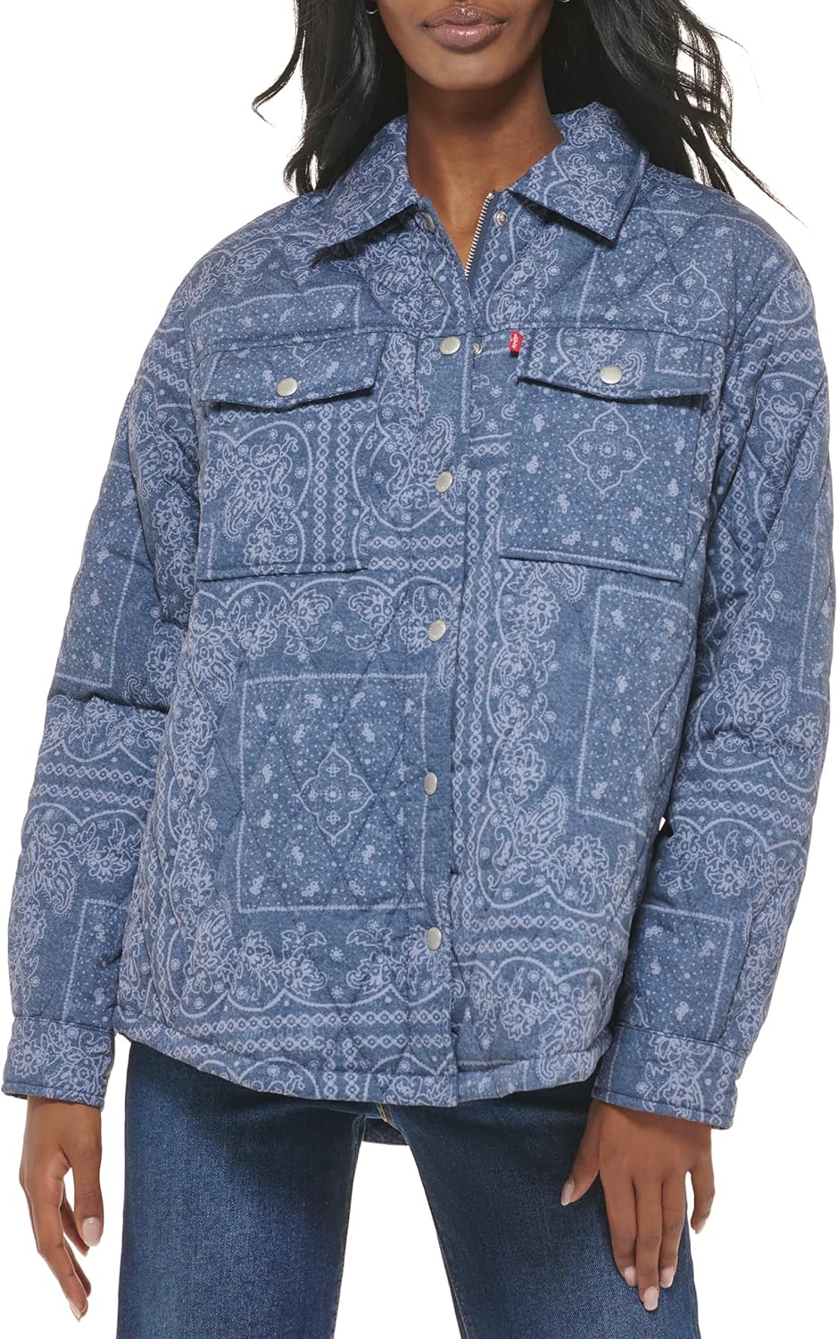 Женская куртка-рубашка Levi's стеганая с узором, синий
Женская куртка-рубашка Levi's стеганая с узором, синий
