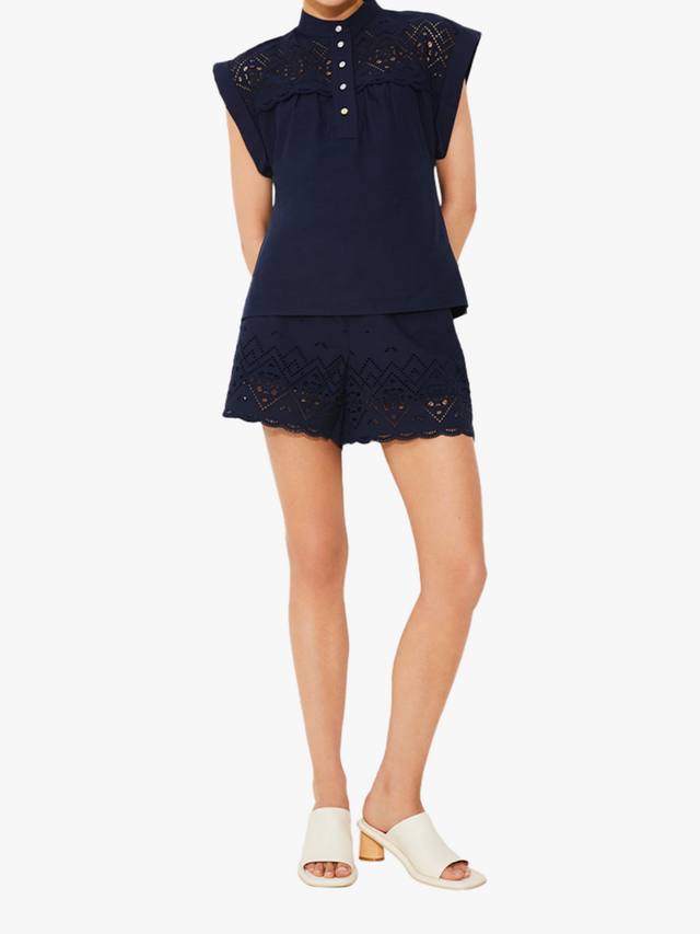 Вышитая блузка Ludy с пуговицами SUNCOO, Navy
Вышитая блузка Ludy с пуговицами SUNCOO, Navy