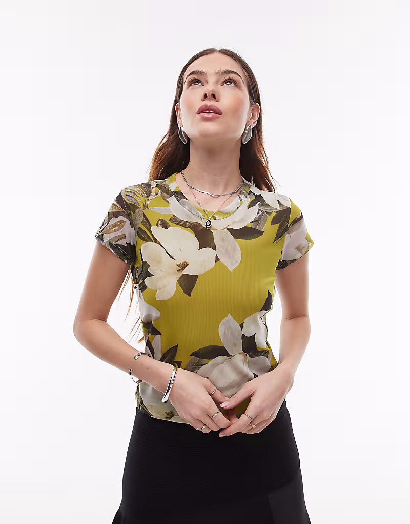 Футболка AllSaints Ellie с цветочным принтом и сеткой зеленого цвета Revive Stem
Футболка AllSaints Ellie с цветочным принтом и сеткой зеленого цвета Revive Stem