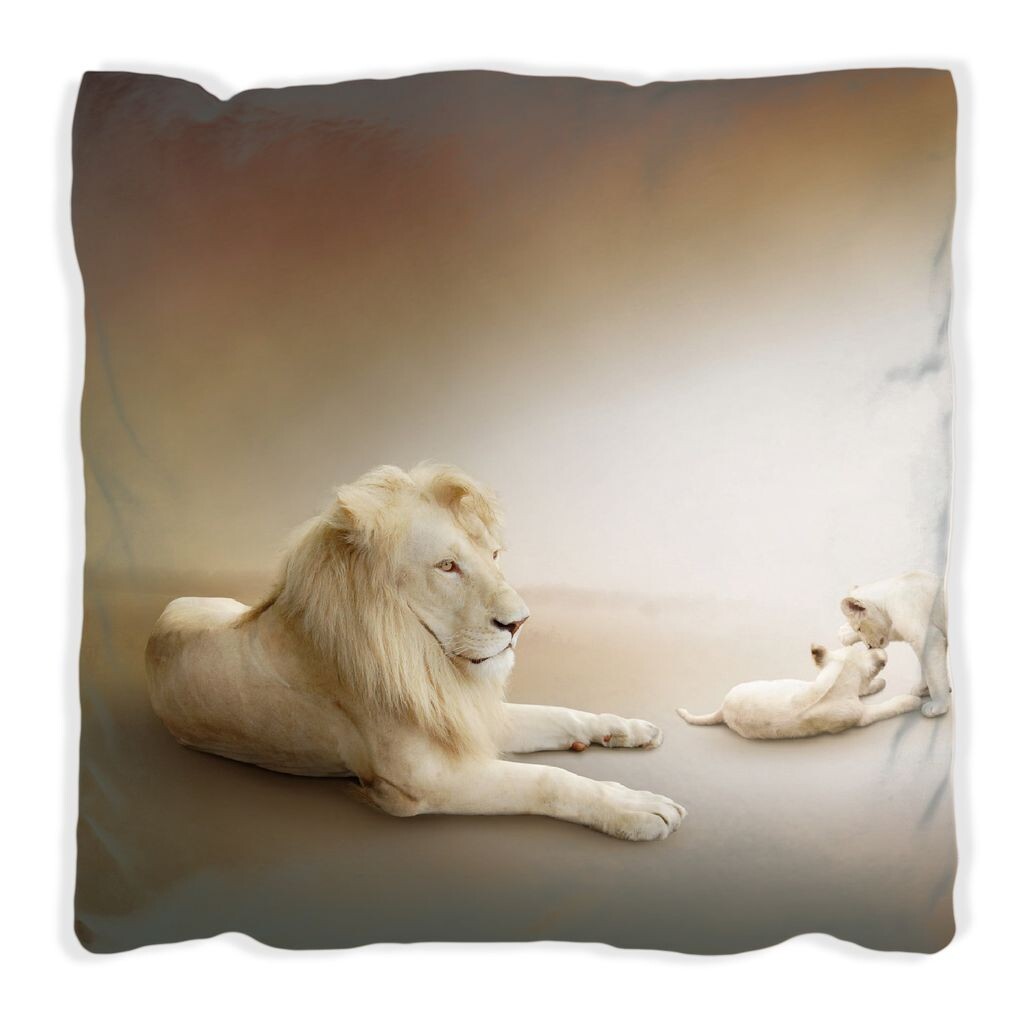 Подушка Wallario Premium, мягкая поверхность, с мотивом семейства львов с детенышами, размер: 60 x 60 см, с белой спинкой
Подушка Wallario Premium, мягкая поверхность, с мотивом семейства львов с детенышами, размер: 60 x 60 см, с белой спинкой