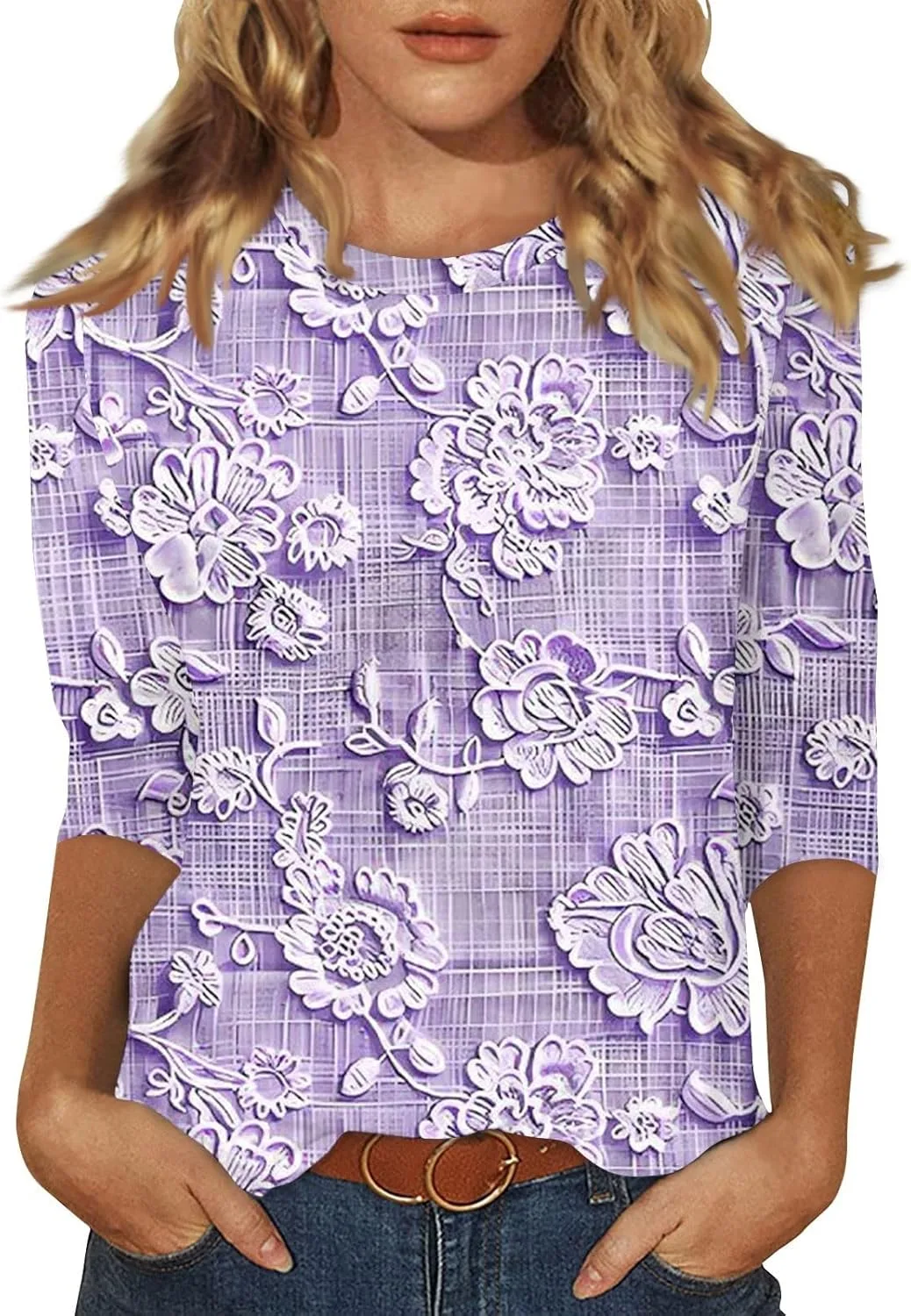 Женский топ с рукавом 3/4, туника, блуза для работы и отдыха
Женский топ с рукавом 3/4, туника, блуза для работы и отдыха