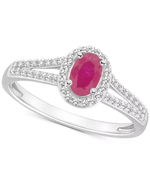 Кольцо с овальным ореолом из стерлингового серебра (также с рубинами и изумрудами) и бриллиантами (1/4 карата tw) Macy'S, ruby
Кольцо с овальным ореолом из стерлингового серебра (также с рубинами и изумрудами) и бриллиантами (1/4 карата tw) Macy'S, ruby