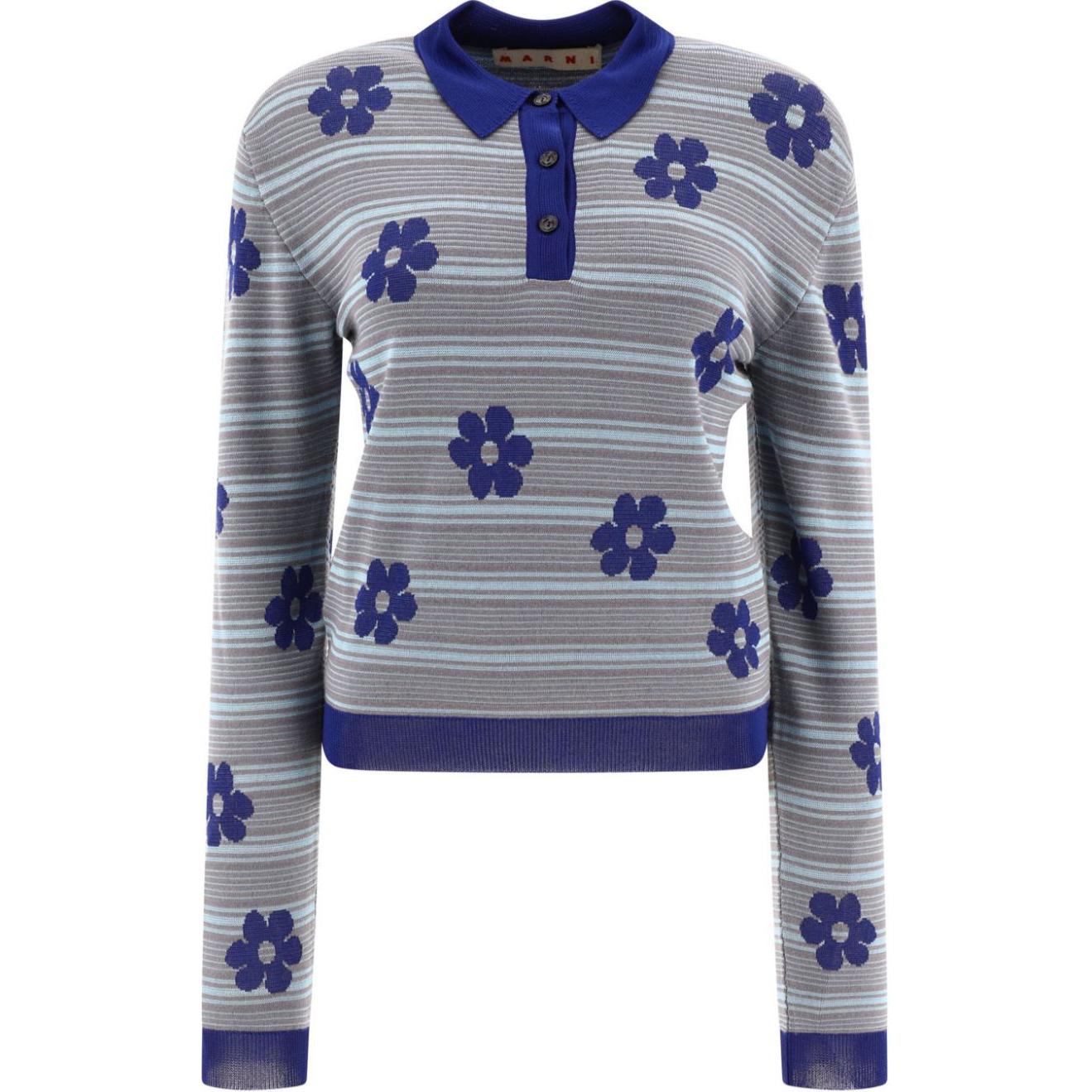 Поло с длинным рукавом и воротником-стойкой в полоску "Лазурный" MARNI
Поло с длинным рукавом и воротником-стойкой в полоску "Лазурный" MARNI