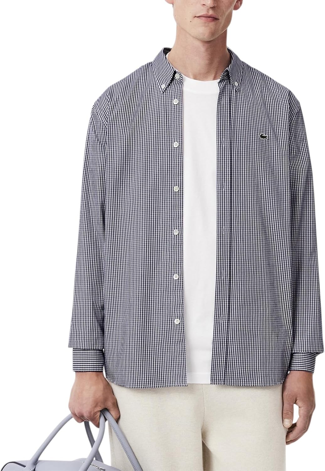 Lacoste мужская длинная рубашка в клетку Gingham на пуговицах, White/Navy Supima Cotton
Lacoste мужская длинная рубашка в клетку Gingham на пуговицах, White/Navy Supima Cotton