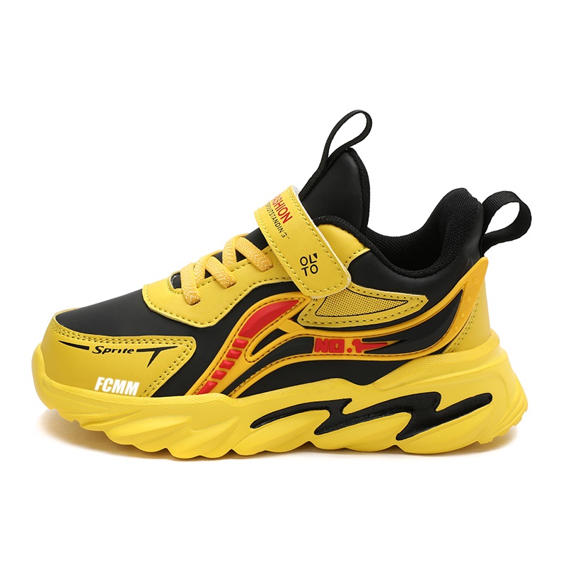 Противоскользящая износостойкая повседневная обувь для детей FCMM, черный/желтый 
Противоскользящая износостойкая повседневная обувь для детей FCMM, черный/желтый