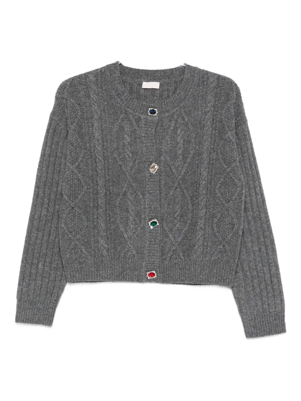 Кардиган на пуговицах с вязкой "косы" Liu Jo, серый
Кардиган на пуговицах с вязкой "косы" Liu Jo, серый