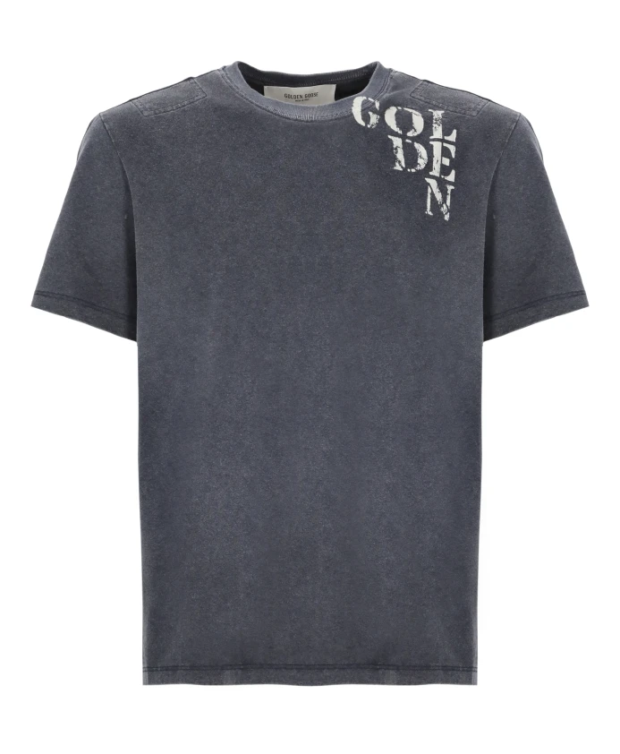 Синяя хлопковая футболка с логотипом Golden Goose, синий
Синяя хлопковая футболка с логотипом Golden Goose, синий