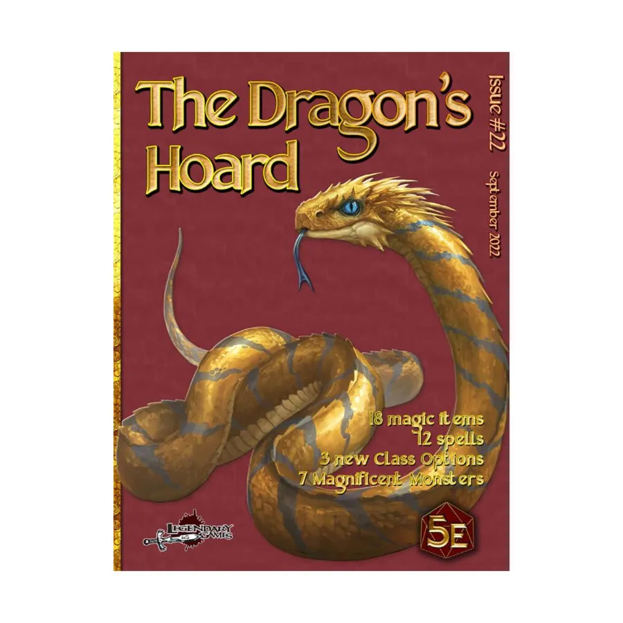 Dragon's Hoard - Issue #22, Dungeons & Dragons (5th Edition) - Dragon's Hoard (Legendary Games), мягкая обложка
Dragon's Hoard - Issue #22, Dungeons & Dragons (5th Edition) - Dragon's Hoard (Legendary Games), мягкая обложка