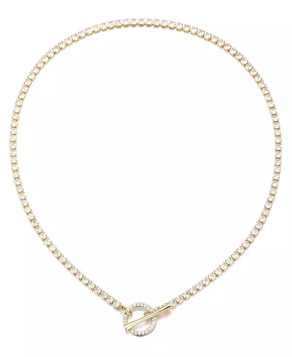 Теннисное ожерелье с позолоченным кристаллом и застежкой-тогл Adornia, gold
Теннисное ожерелье с позолоченным кристаллом и застежкой-тогл Adornia, gold
