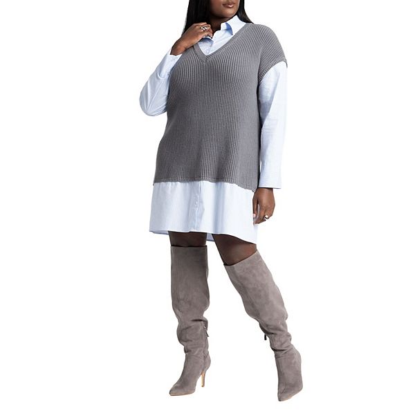 Женское платье-рубашка plus size twofer Eloquii
Женское платье-рубашка plus size twofer Eloquii