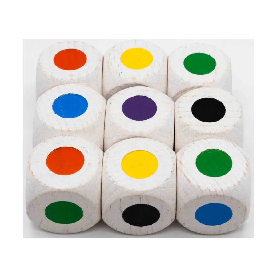 d6 Дерево – Белый с цветными гранями (9), Dice - Wood (Koplow)
d6 Дерево – Белый с цветными гранями (9), Dice - Wood (Koplow)