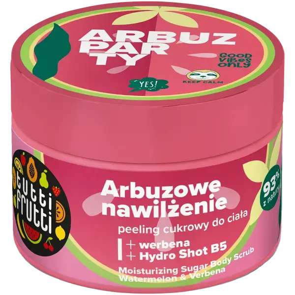 Увлажняющий сахарный скраб для тела, 300 г Tutti Frutti Arbuz party
Увлажняющий сахарный скраб для тела, 300 г Tutti Frutti Arbuz party