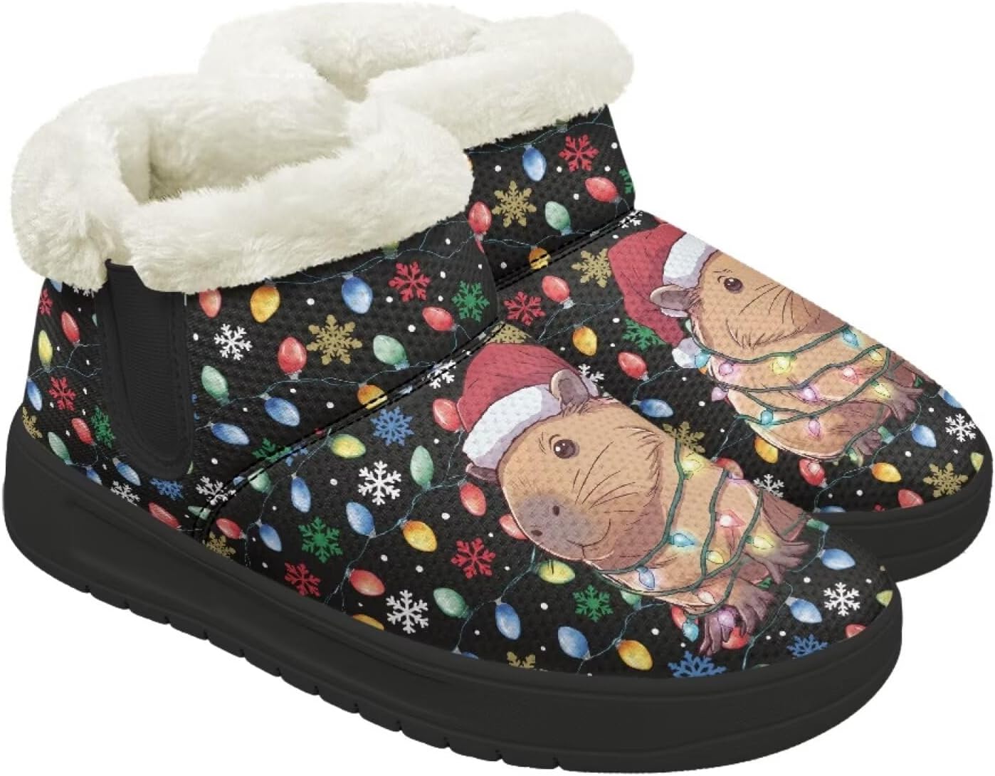 Рождественские ботинки Forchrinse для женщин и мужчин, зимние пушистые снежные ботильоны, удобные теплые короткие ботинки для прогулок, Capybara Colorful Lights
Рождественские ботинки Forchrinse для женщин и мужчин, зимние пушистые снежные ботильоны, удобные теплые короткие ботинки для прогулок, Capybara Colorful Lights