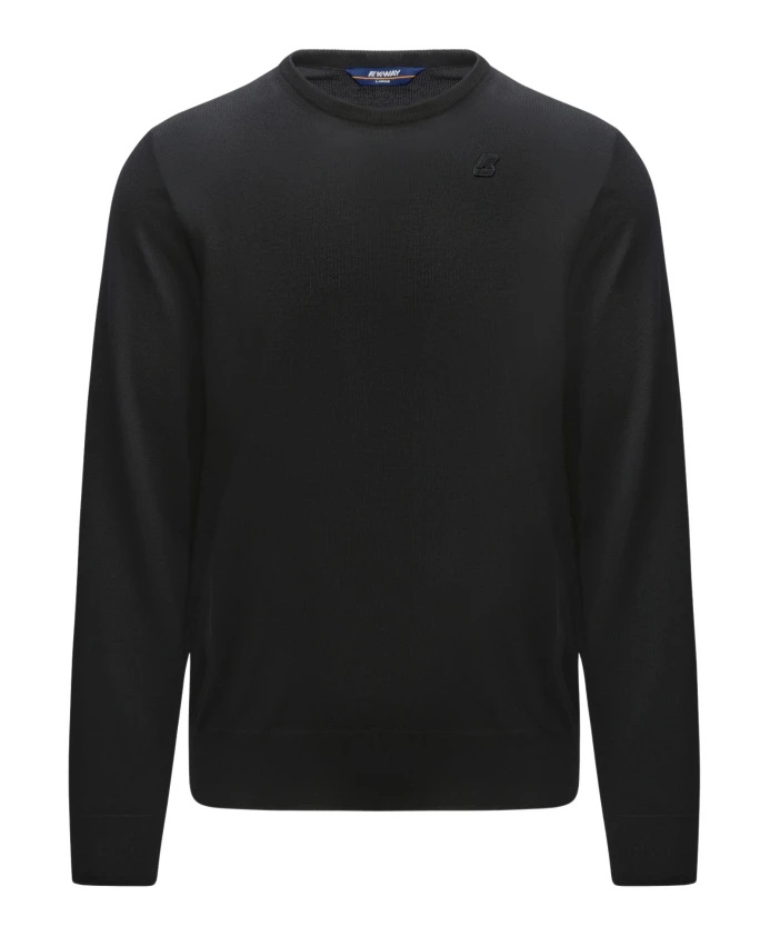 Пуловер из мериносовой шерсти K-Way, черный
Пуловер из мериносовой шерсти K-Way, черный