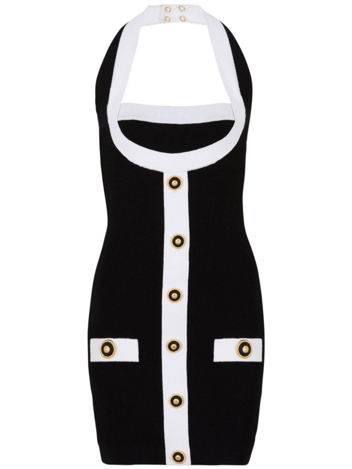 Трикотажное платье мини Balmain, черный 
Трикотажное платье мини Balmain, черный