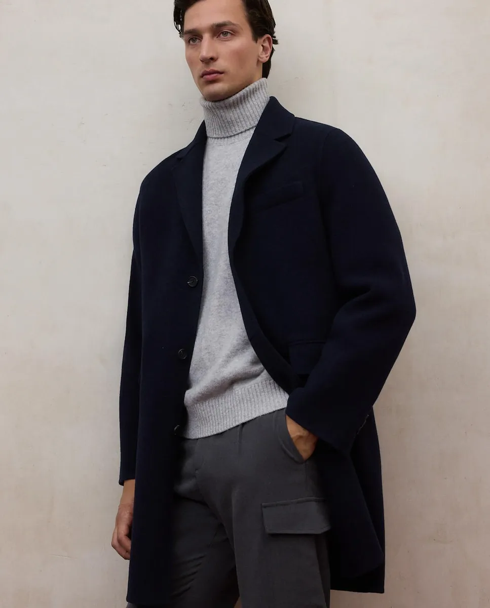 Мужское пальто с воротником-рубашкой и застежкой на пуговицы Ecoalf, темно-синий
Мужское пальто с воротником-рубашкой и застежкой на пуговицы Ecoalf, темно-синий