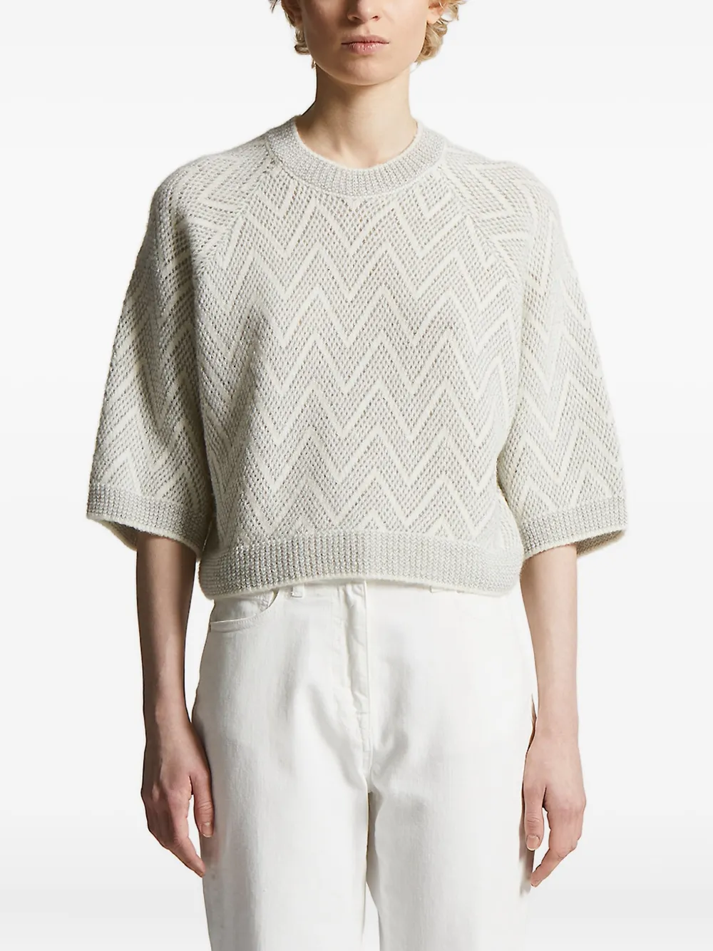 Свитер с шевронным узором Peserico, белый
Свитер с шевронным узором Peserico, белый