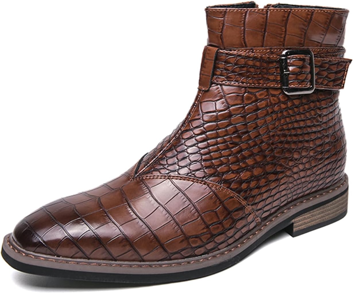 Мужские кожаные челси с тиснением под крокодила, с боковой молнией, модный острый носок, плоская подошва, удобные, нескользящие, с пряжкой, повседневные ботинки до щиколотки для работы, прогулок, вождения, вечеринок и свадеб Qklmwes, коричневый
Мужские кожаные челси с тиснением под крокодила, с боковой молнией, модный острый носок, плоская подошва, удобные, нескользящие, с пряжкой, повседневные ботинки до щиколотки для работы, прогулок, вождения, вечеринок и свадеб Qklmwes, коричневый