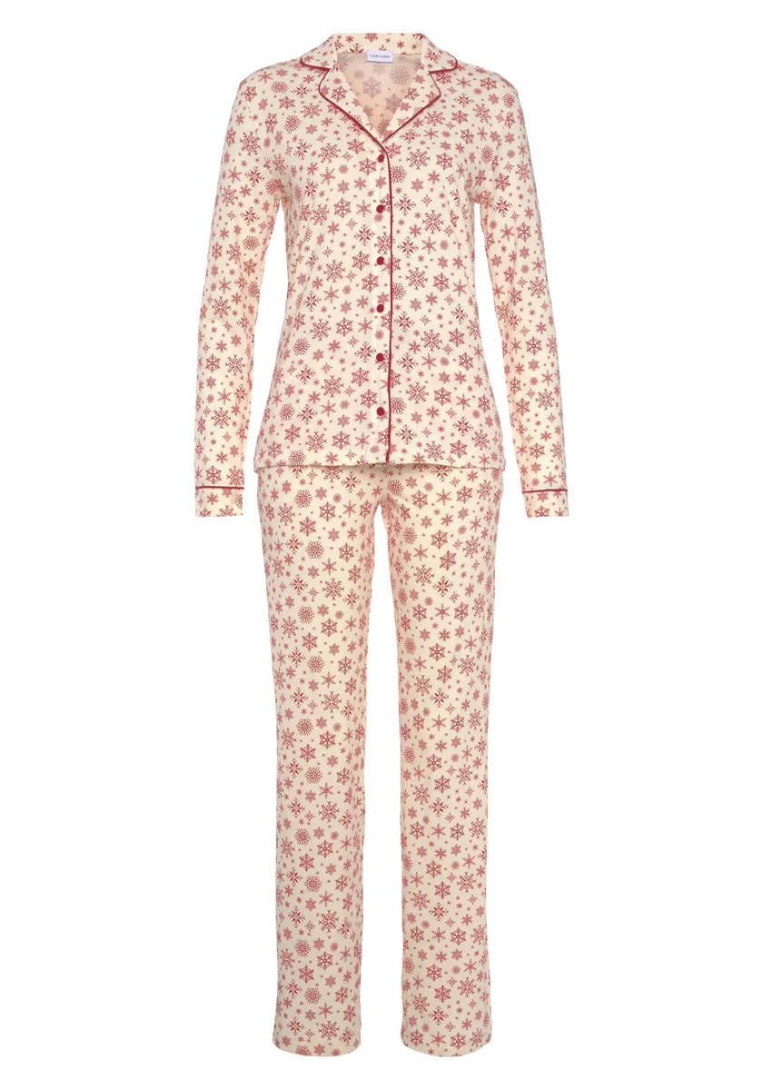 Пижама LASCANA с зимним принтом, цвет Ecru-Tiefrot
Пижама LASCANA с зимним принтом, цвет Ecru-Tiefrot