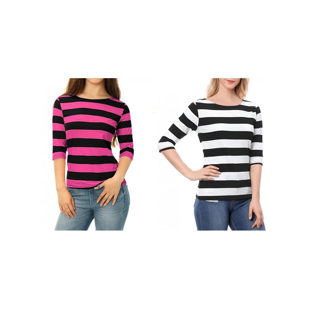 2 упаковки женских повседневных футболок с рукавами до локтя, облегающие топы с вырезом лодочкой ALLEGRA K, цвет Black Fuchsia Black
2 упаковки женских повседневных футболок с рукавами до локтя, облегающие топы с вырезом лодочкой ALLEGRA K, цвет Black Fuchsia Black