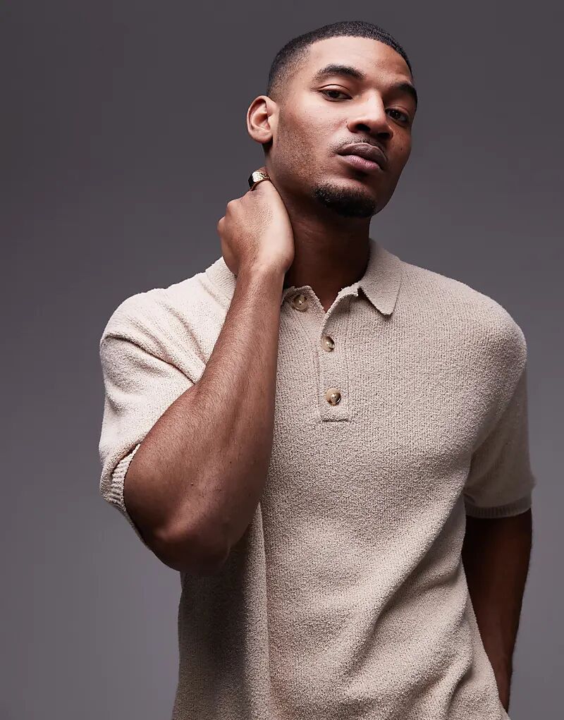 Трикотажная пуговица через букле рубашка в камне Topman
Трикотажная пуговица через букле рубашка в камне Topman