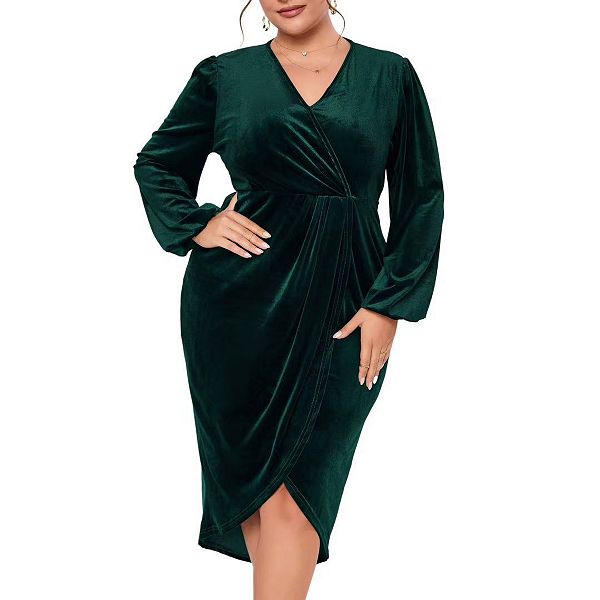 Женское платье plus size velvet casual party cocktail v neck long sleeve bodycon wrap Clearflower, Dark Green
Женское платье plus size velvet casual party cocktail v neck long sleeve bodycon wrap Clearflower, Dark Green
