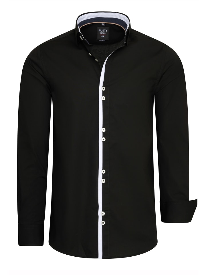Повседневная рубашка с застежкой на две пуговицы черного цвета Rusty Neal
Повседневная рубашка с застежкой на две пуговицы черного цвета Rusty Neal