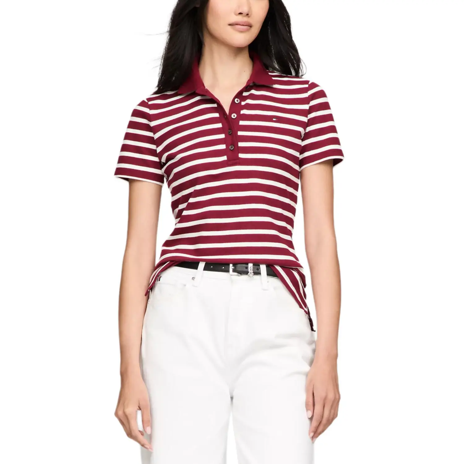 Женская поло Tommy Hilfiger, Burgundy Stripes
Женская поло Tommy Hilfiger, Burgundy Stripes