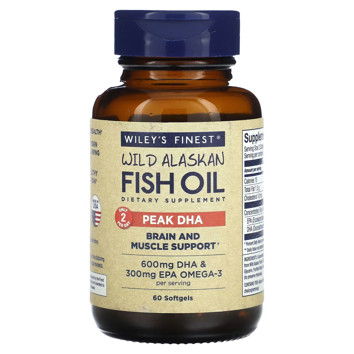 Добавка Wiley's Finest Wild Alaskan Fish Oil Peak DHA, 60 мягких таблеток
Добавка Wiley's Finest Wild Alaskan Fish Oil Peak DHA, 60 мягких таблеток
