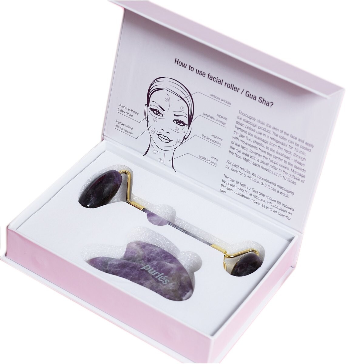 Пурлес, Роллер и Гуаша для массажа лица Purles
Пурлес, Роллер и Гуаша для массажа лица Purles