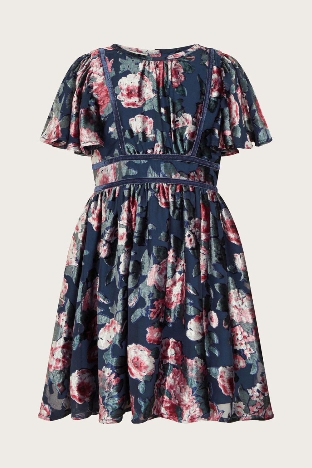 Платье трапеция с цветочным принтом и рукавами крылышками Monsoon, синий
Платье трапеция с цветочным принтом и рукавами крылышками Monsoon, синий