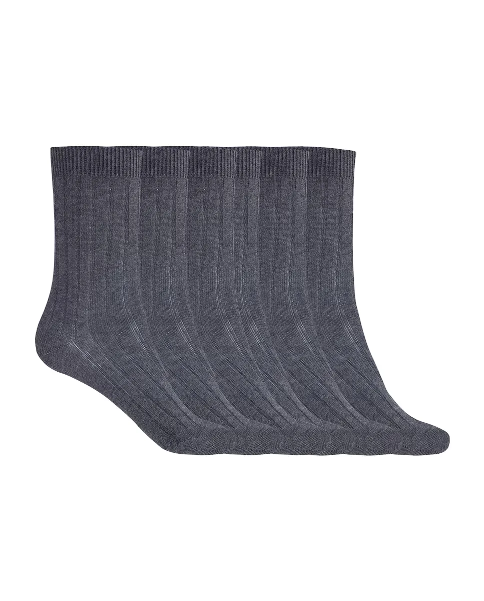 Набор из 6 пар хлопковых носков в рубчик Basix Punto Blanco, темно-серый
Набор из 6 пар хлопковых носков в рубчик Basix Punto Blanco, темно-серый