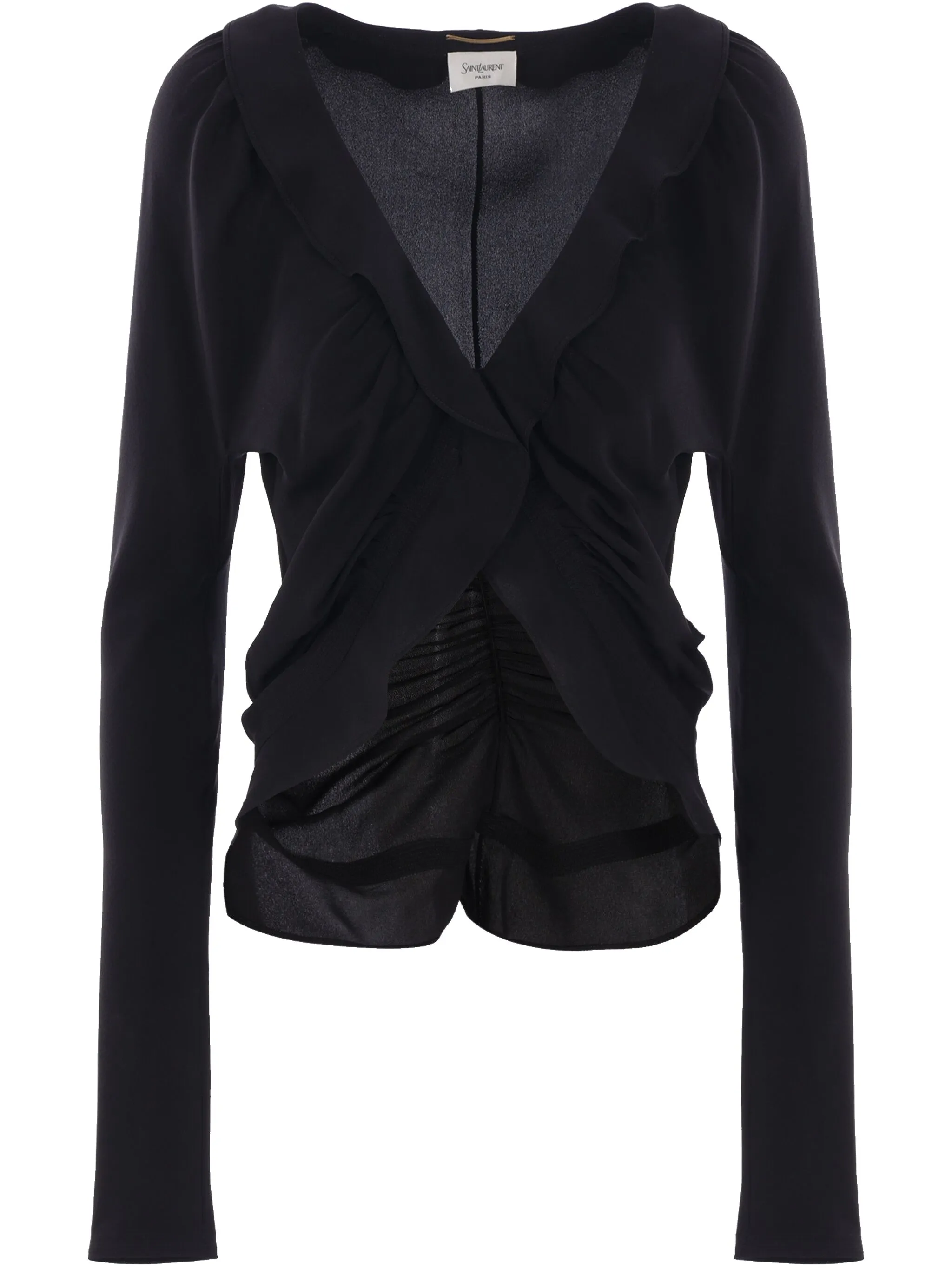 Крепдешиновая блузка Saint Laurent, черный
Крепдешиновая блузка Saint Laurent, черный