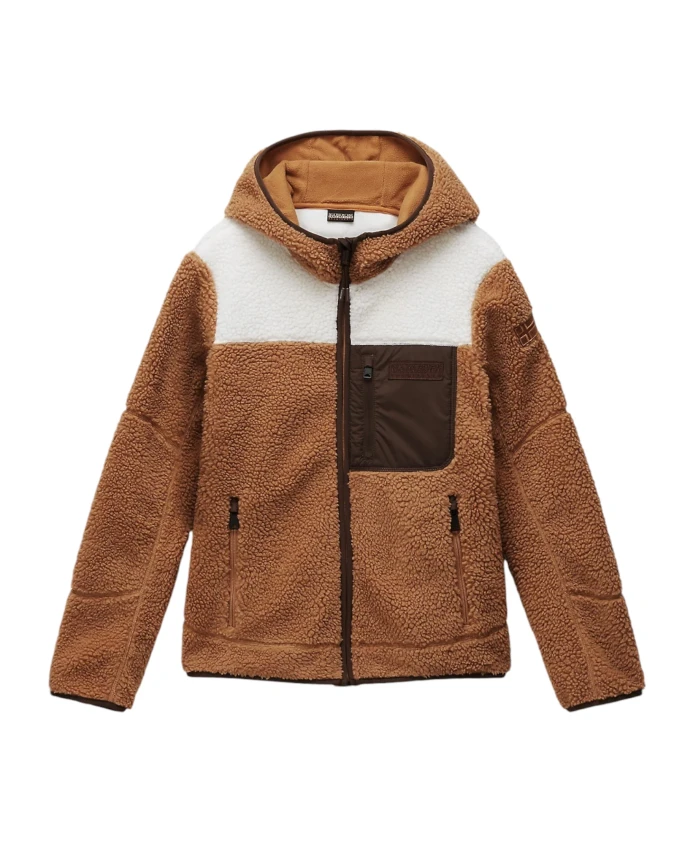 Флисовая куртка с капюшоном Napapijri, коричневый 
Флисовая куртка с капюшоном Napapijri, коричневый