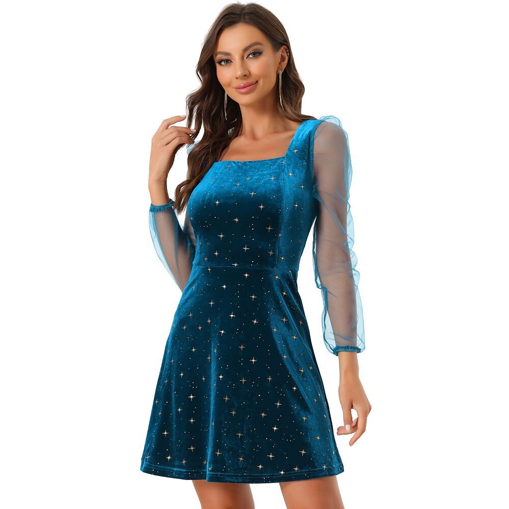 Женское сетчатое прозрачное бархатное платье для выпускного со звездами и квадратным вырезом с длинными рукавами ALLEGRA K, цвет Dark Blue
Женское сетчатое прозрачное бархатное платье для выпускного со звездами и квадратным вырезом с длинными рукавами ALLEGRA K, цвет Dark Blue