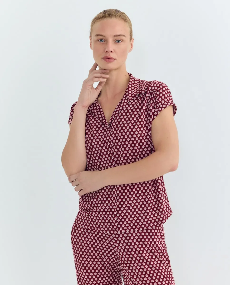 Женская футболка-поло с коротким рукавом и принтом Blanxart, гранатовый
Женская футболка-поло с коротким рукавом и принтом Blanxart, гранатовый