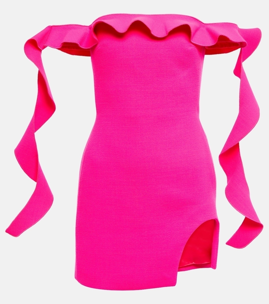 Мини-платье из смесовой шерсти с оборками David Koma, Neon Pink
Мини-платье из смесовой шерсти с оборками David Koma, Neon Pink