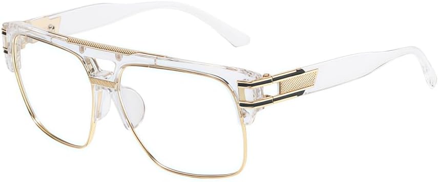 Ретро-солнцезащитные очки квадратной формы для мужчин, классические большие полуободковые очки с золотистой оправой из сплава и защитой от УФ-излучения UV400 MAZNVISO, White
Ретро-солнцезащитные очки квадратной формы для мужчин, классические большие полуободковые очки с золотистой оправой из сплава и защитой от УФ-излучения UV400 MAZNVISO, White