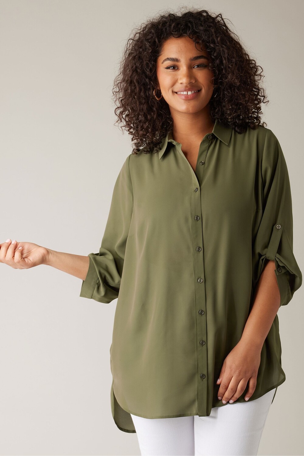 Рубашка с закругленными рукавами Evans, зеленый
Рубашка с закругленными рукавами Evans, зеленый