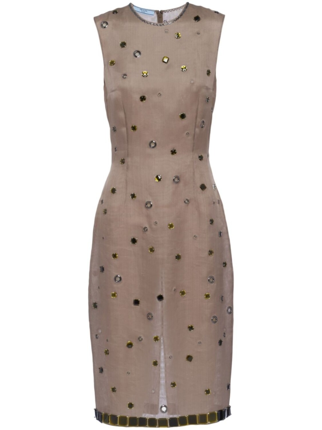 Шелковое платье с люверсами Prada, зеленый
Шелковое платье с люверсами Prada, зеленый