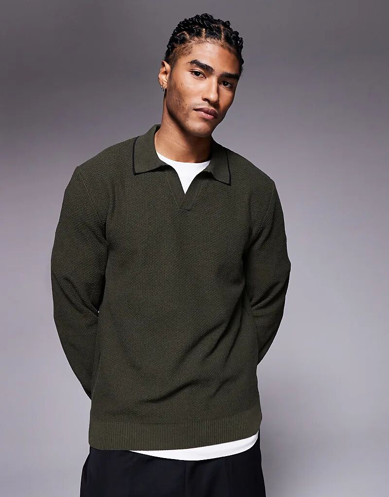 Джемпер River Island с открытым воротником и сотовой текстурой цвета хаки
Джемпер River Island с открытым воротником и сотовой текстурой цвета хаки